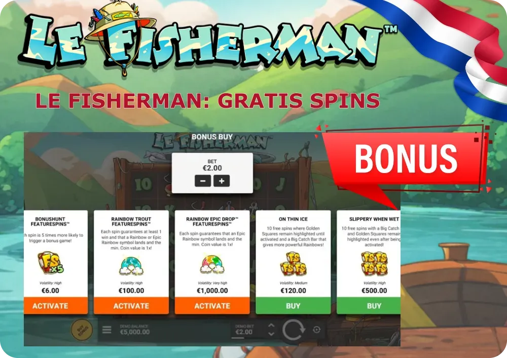 Vijf Le Fisherman Bonus Buy opties met gratis spins en prijzen