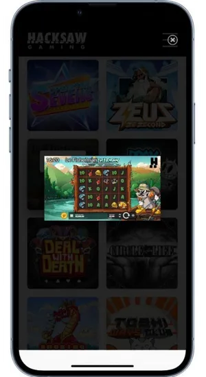 Le Fisherman speelraster zichtbaar in Hacksaw Gaming mobiele preview
