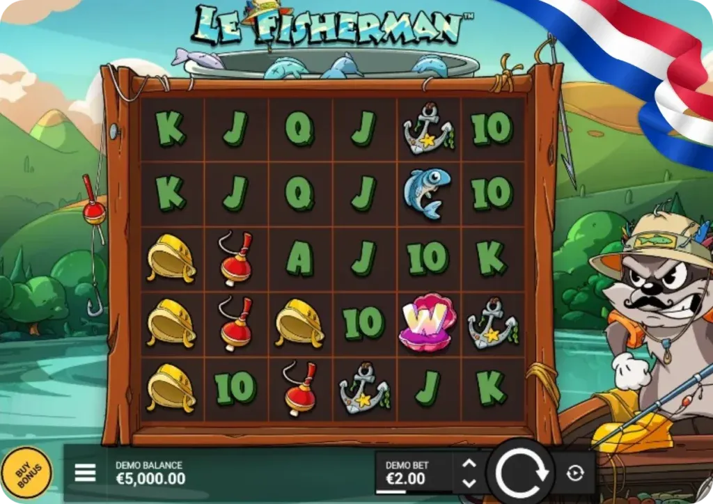 Le Fisherman 6x5 raster met Smokey en Nederlandse vlag